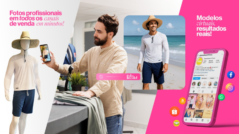 O FotoModel ajuda você a destacar o DNA da sua marca com imagens que expressam estilo e autenticidade.